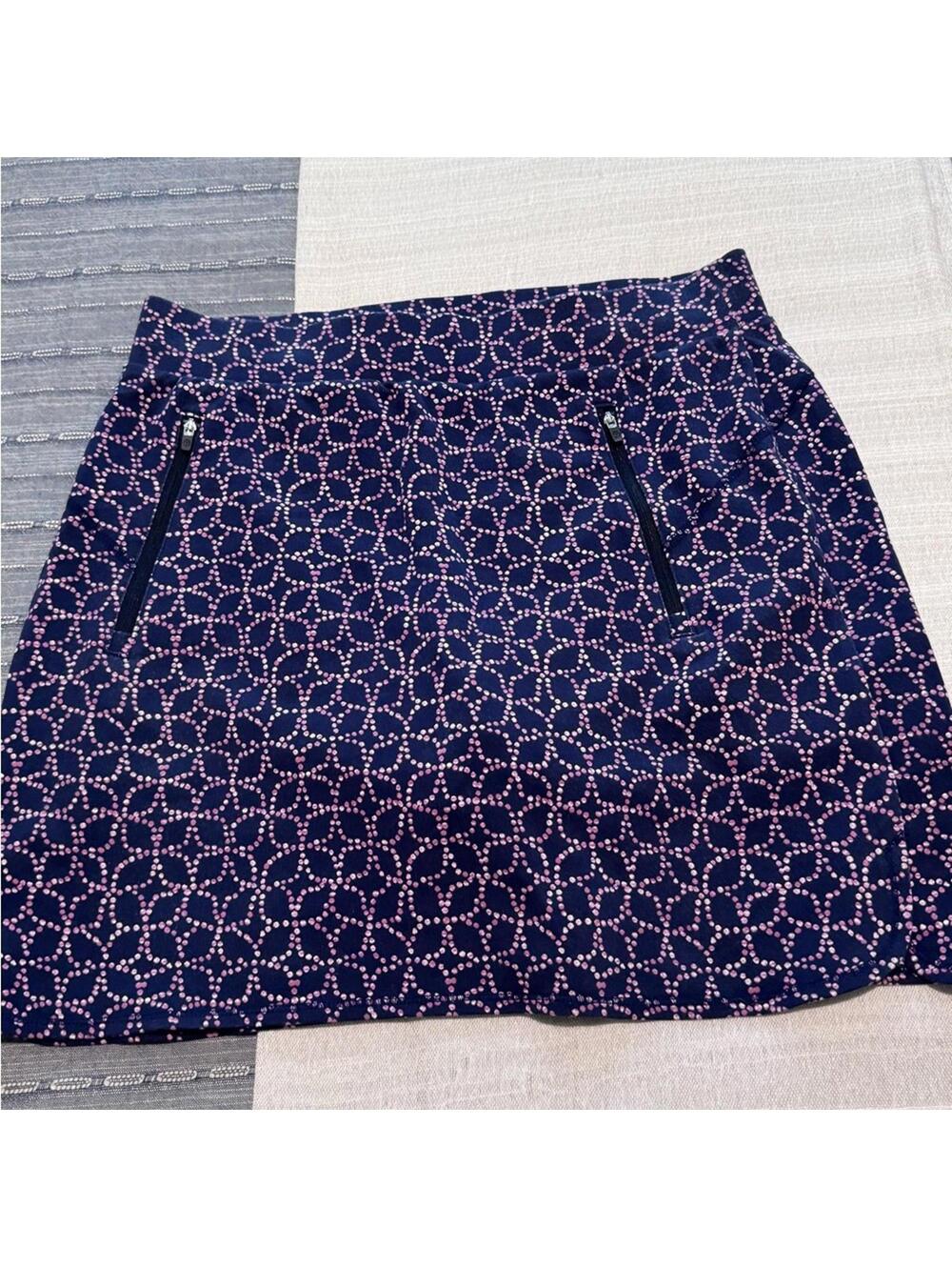 Talbots Navy and Pink Geometric Mini Skort size Medium P